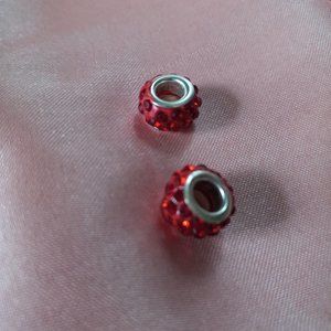Sparkling Red Charm Beads